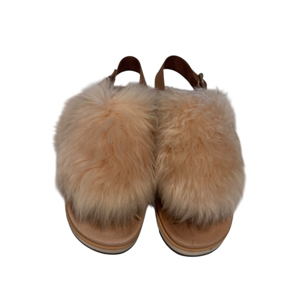 UGG Holly Woman’s Sandal Sheepskin Soft Ochre Size 8.5 W/ Box EUC - Picture 3 of 10